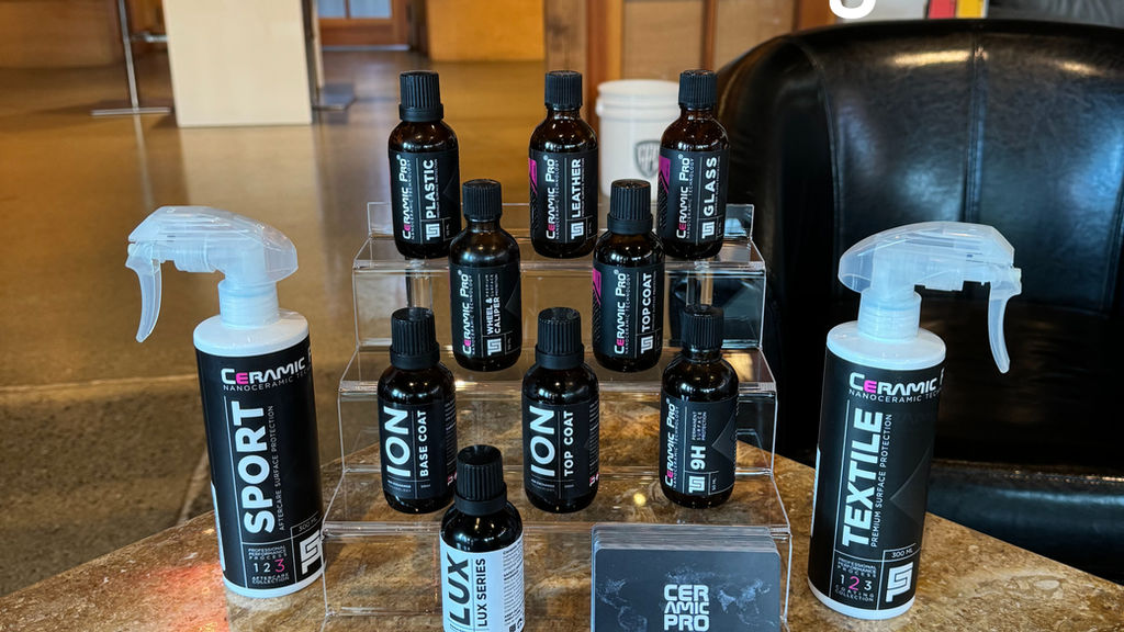 Ceramic Pro ceramic coating bottles and application supplies at APC Auto Spa
